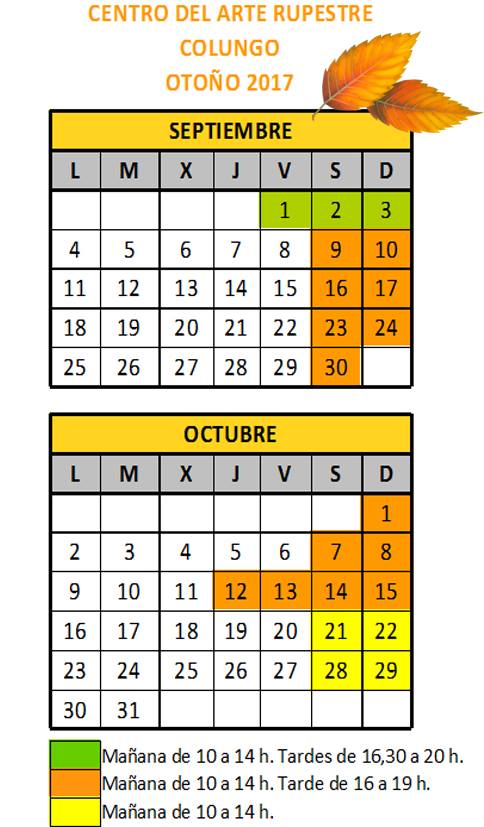 Calendario Arte rupestre Otoño 2017