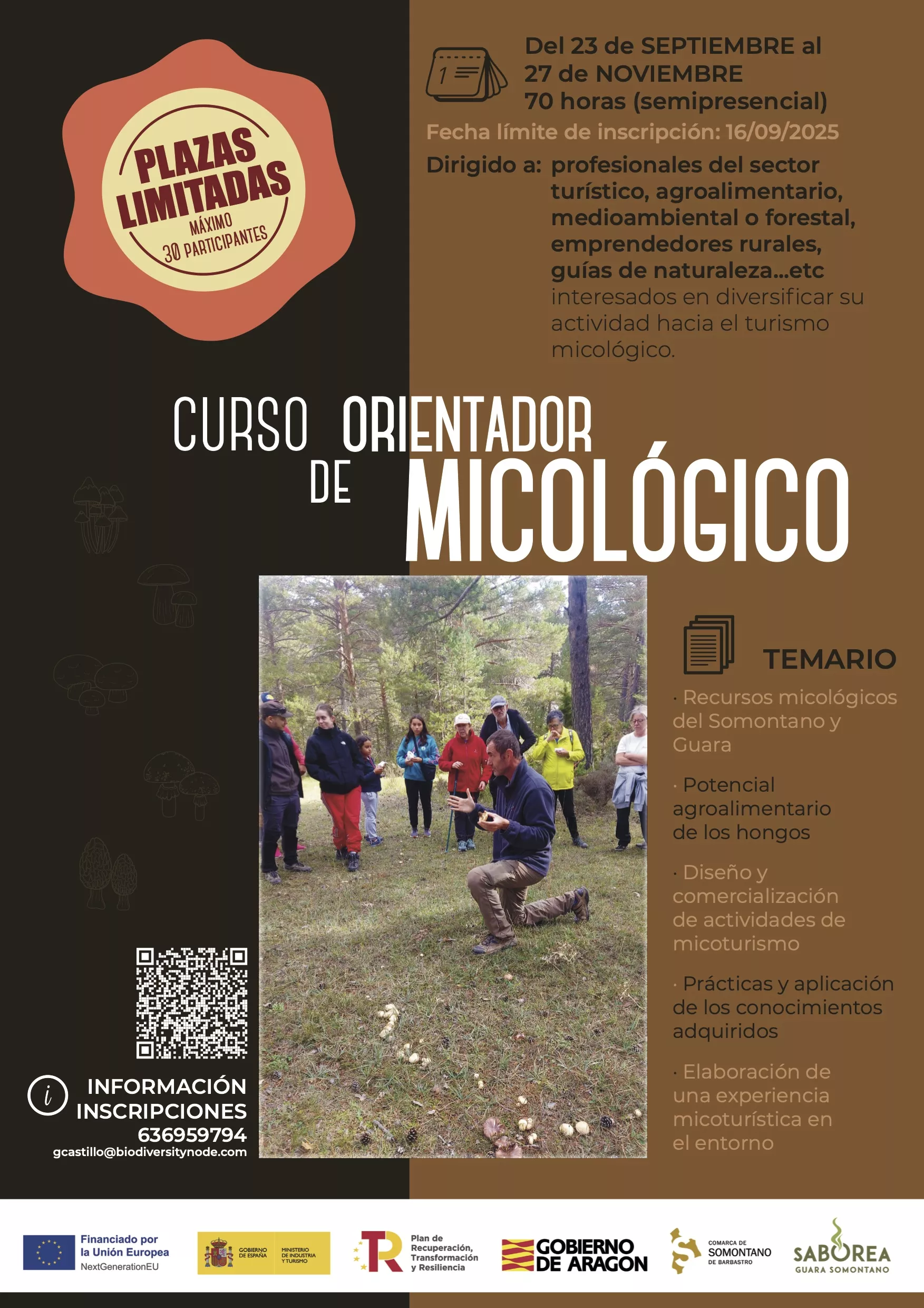 El plan de sostenibilidad turística Saborea Guara Somontano organiza un curso gratuito de micoturismo 